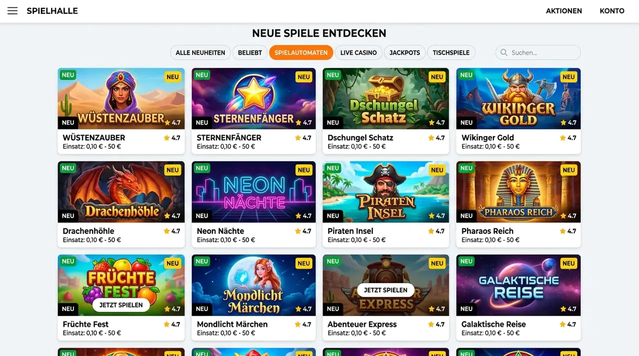 Neuheiten & Trendspiele — Casinacho
